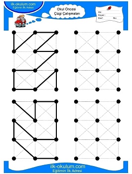 Çocuklar İçin Çizgi Çalışma Sayfaları 